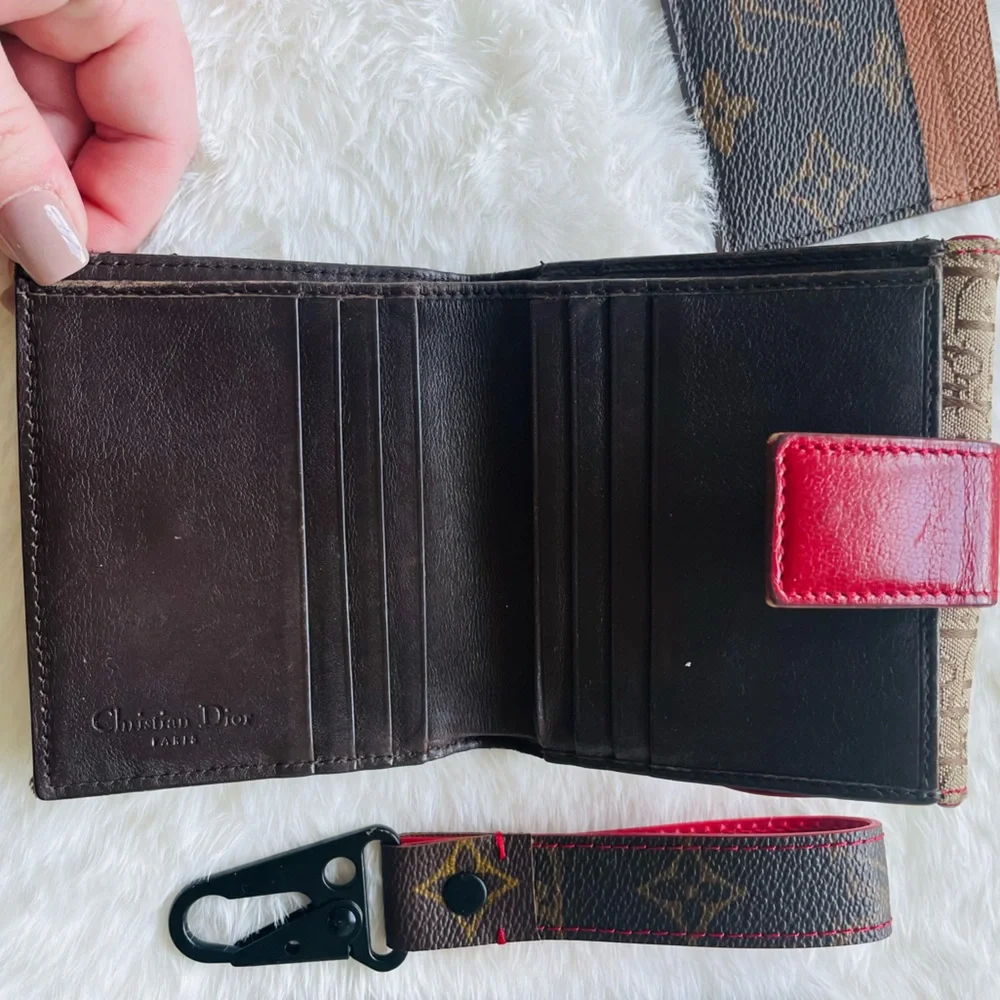 CHRISTIAN DIOR 🤍 Y2K 💙 DIORISSIMO CANVAS RASTA SADDLE WALLET ❤️ RARE 💛